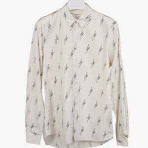 Filippa K Off White Geometric Print Button Up Shirt